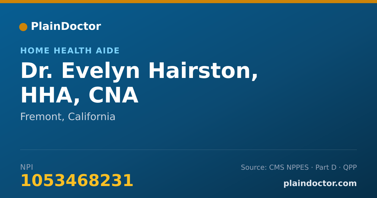 Shareable card for Evelyn Hairston, HHA, CNA - Home Health Aide, Fremont, CA