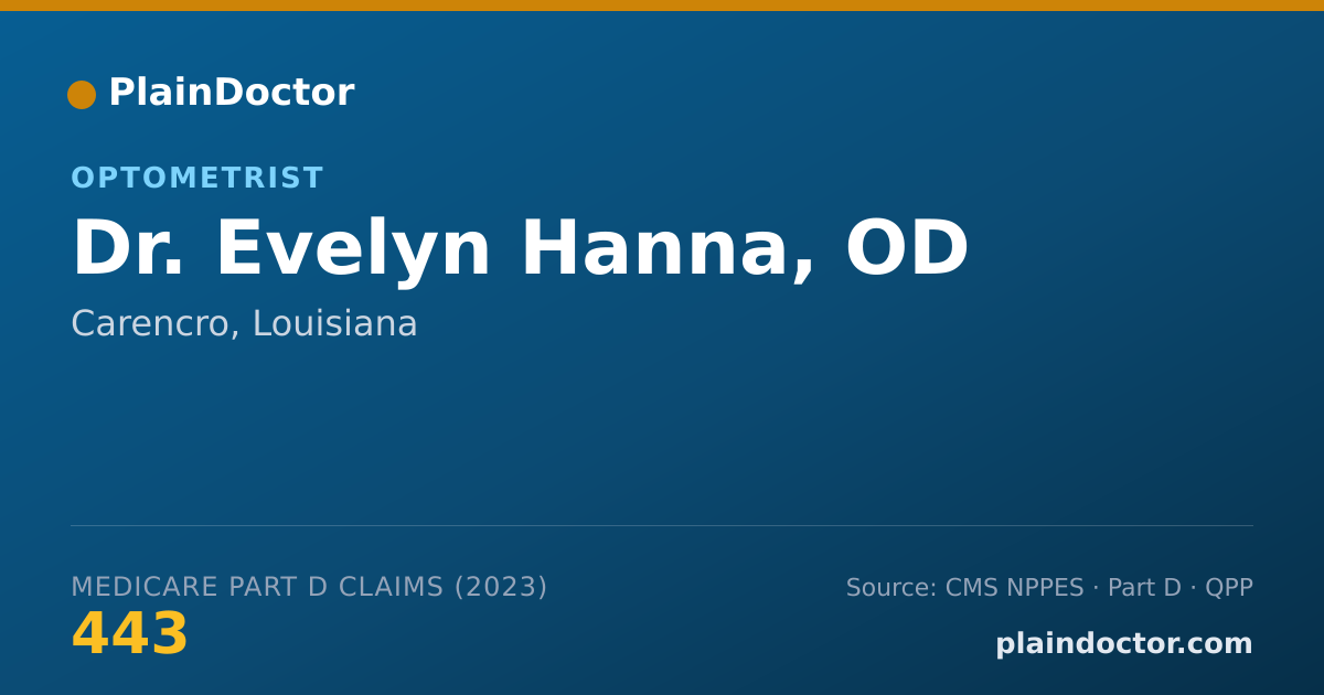 Shareable card for Evelyn Hanna, OD - Optometrist, Carencro, LA