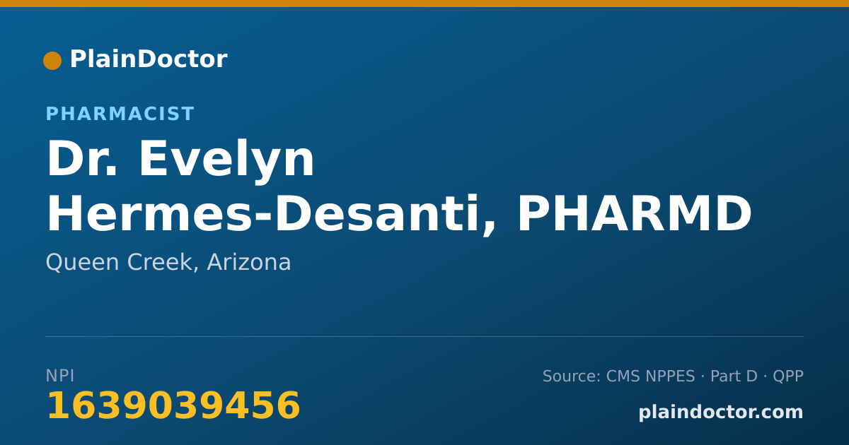 Shareable card for Evelyn Hermes-Desanti, PHARMD - Pharmacist, Queen Creek, AZ