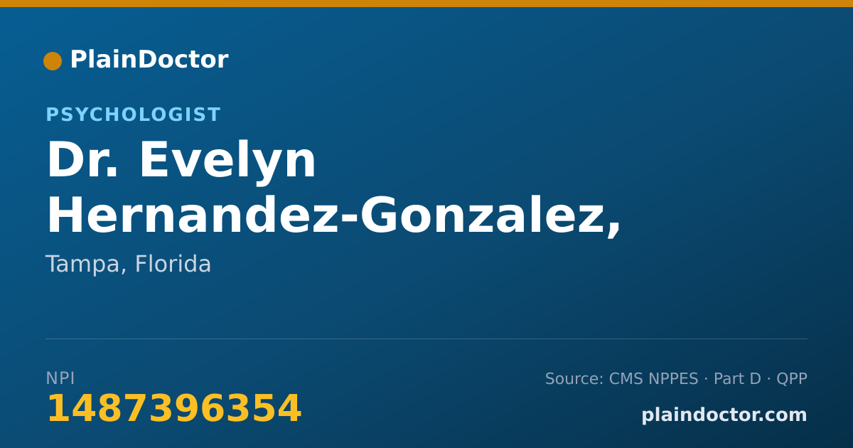 Shareable card for Evelyn Hernandez-Gonzalez, PSYD - Psychologist, Tampa, FL