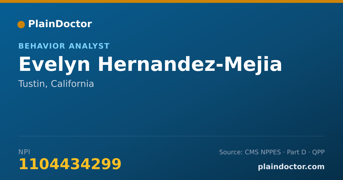 Shareable card for Evelyn Hernandez-Mejia - Behavior Analyst, Tustin, CA