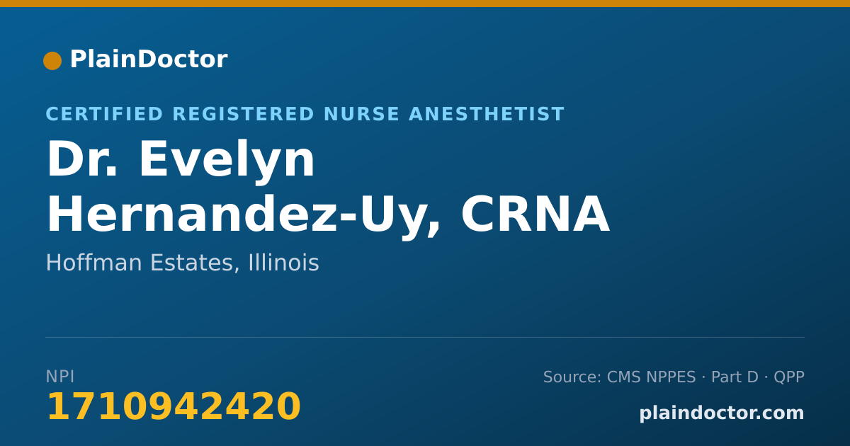 Shareable card for Evelyn Hernandez-Uy, CRNA - Certified Registered Nurse Anesthetist, Hoffman Estates, IL