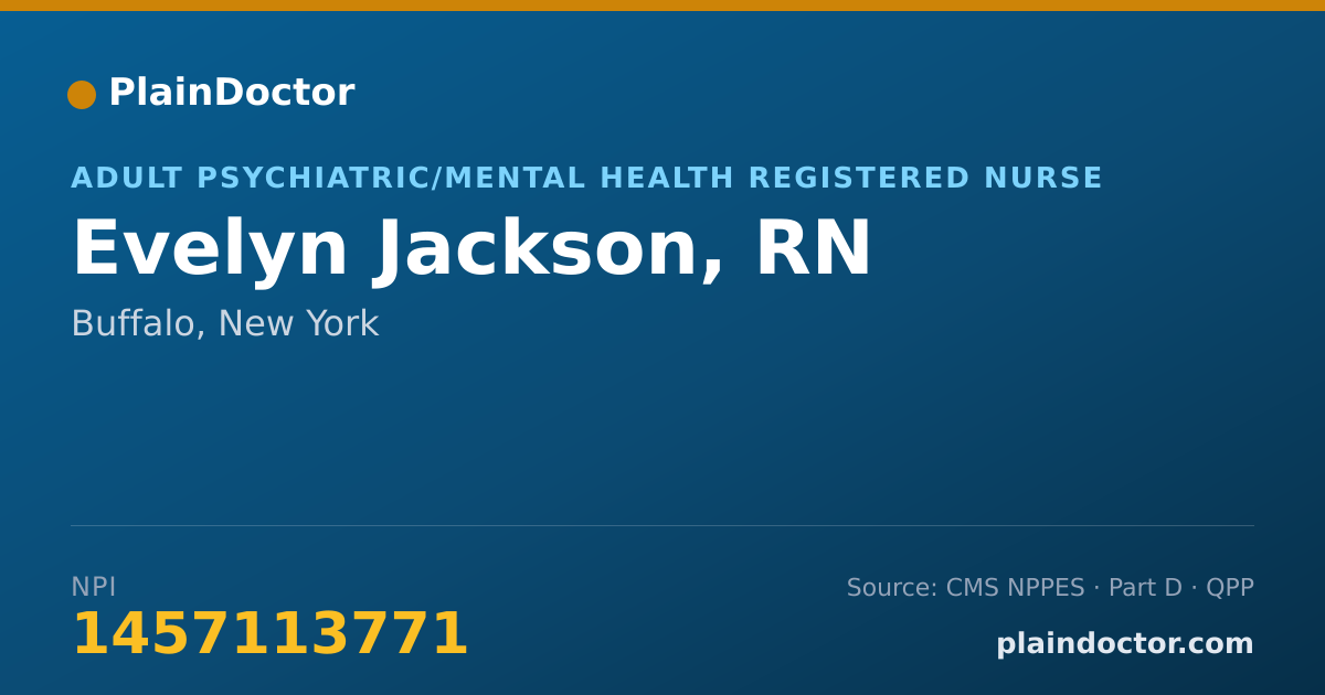 Shareable card for Evelyn Jackson, RN - Adult Psychiatric/Mental Health Registered Nurse, Buffalo, NY