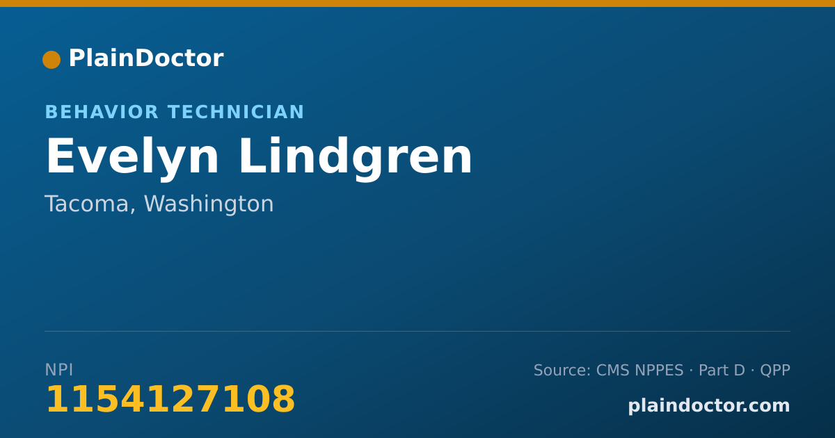 Shareable card for Evelyn Lindgren - Behavior Technician, Tacoma, WA