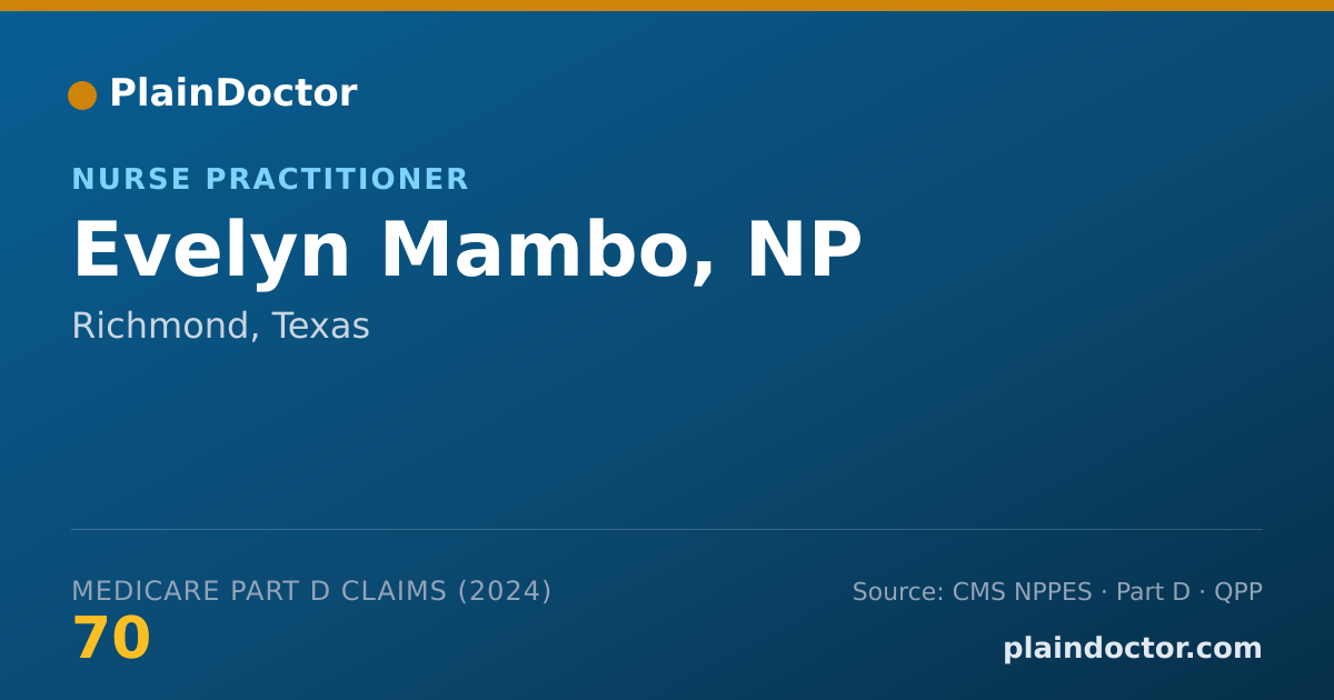 Shareable card for Evelyn Mambo, NP - Medical-Surgical Registered Nurse, Richmond, TX