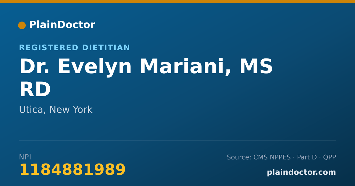 Shareable card for Evelyn Mariani, MS RD - Registered Dietitian, Utica, NY