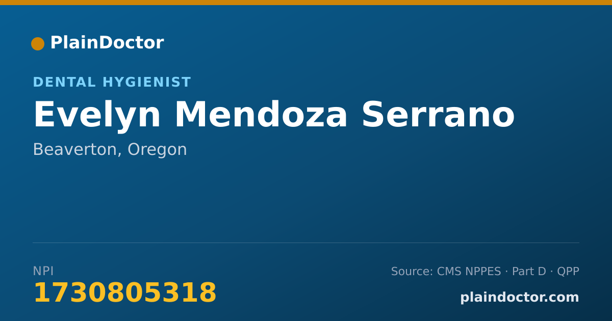 Shareable card for Evelyn Mendoza Serrano - Dental Hygienist, Beaverton, OR