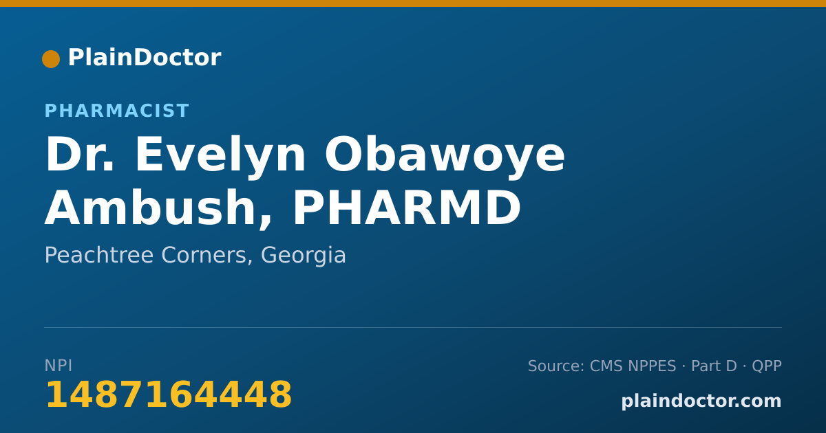 Shareable card for Evelyn Obawoye Ambush, PHARMD - Pharmacist, Peachtree Corners, GA