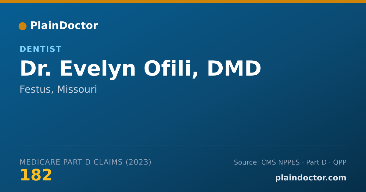 Shareable card for Evelyn Ofili, DMD - Dentist, Festus, MO