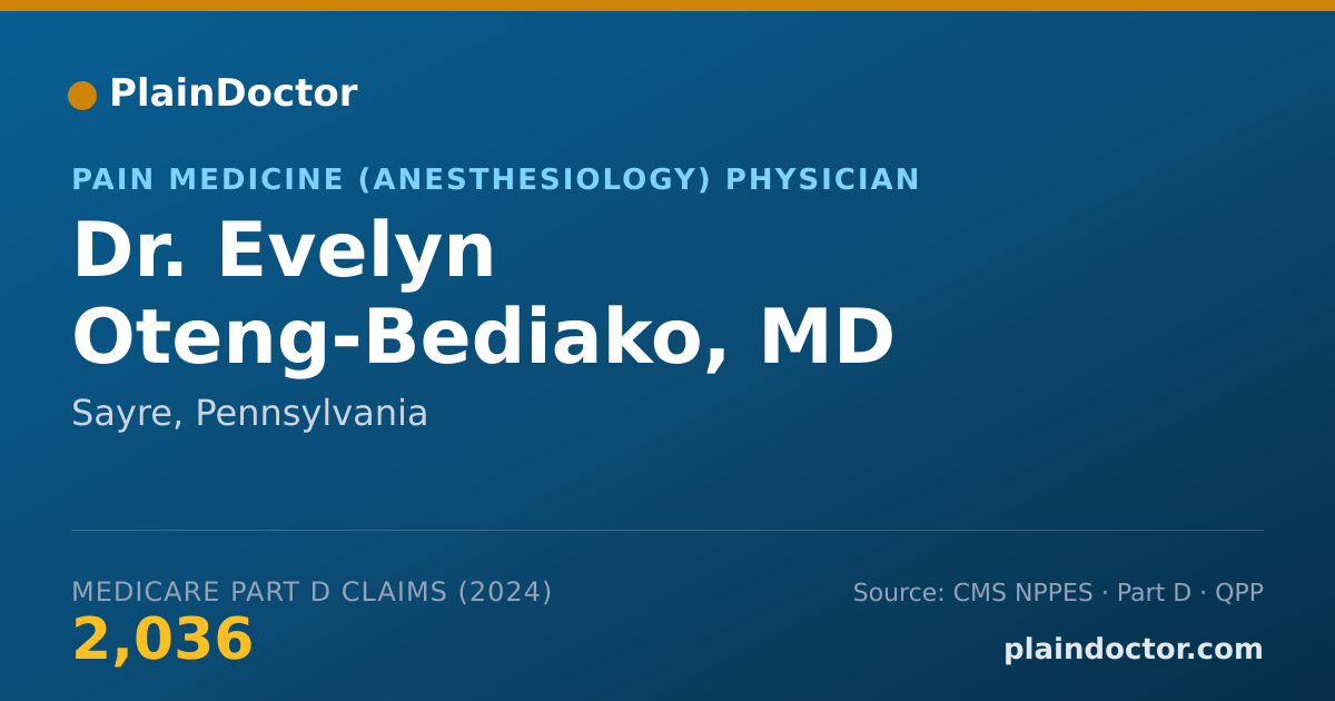 Shareable card for Evelyn Oteng-Bediako, MD - Pain Medicine (Anesthesiology) Physician, Sayre, PA
