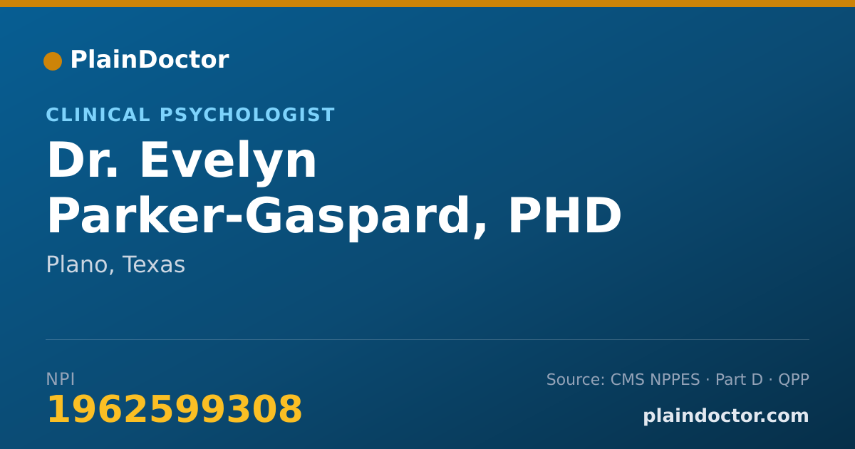 Shareable card for Evelyn Parker-Gaspard, PHD - Clinical Psychologist, Plano, TX