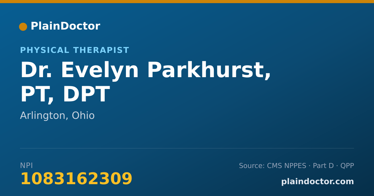 Shareable card for Evelyn Parkhurst, PT, DPT - Physical Therapist, Arlington, OH