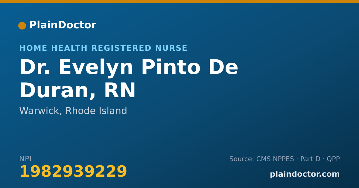 Shareable card for Evelyn Pinto De Duran, RN - Home Health Registered Nurse, Warwick, RI