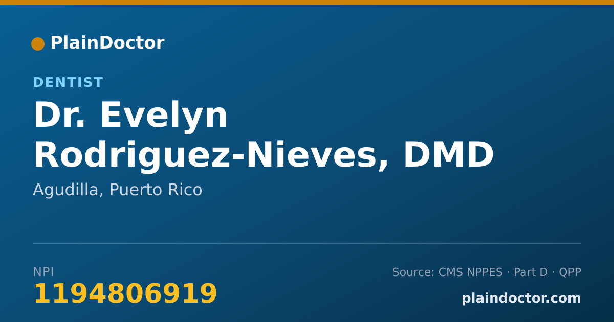 Shareable card for Evelyn Rodriguez-Nieves, DMD - Dentist, Agudilla, PR