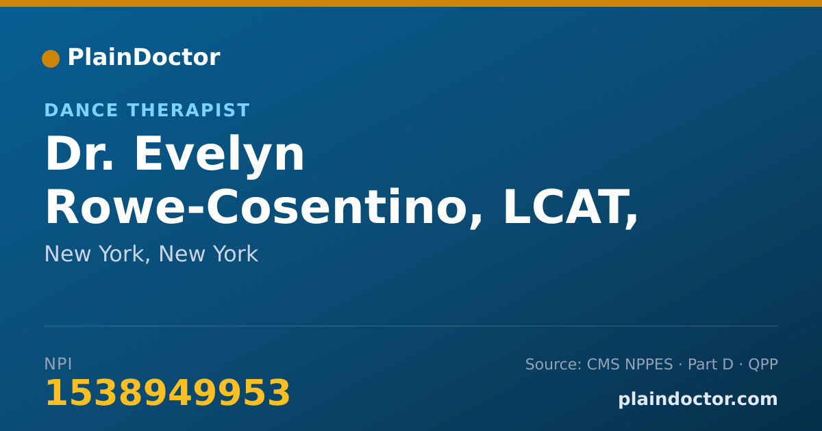 Shareable card for Evelyn Rowe-Cosentino, LCAT, CGP - Dance Therapist, New York, NY