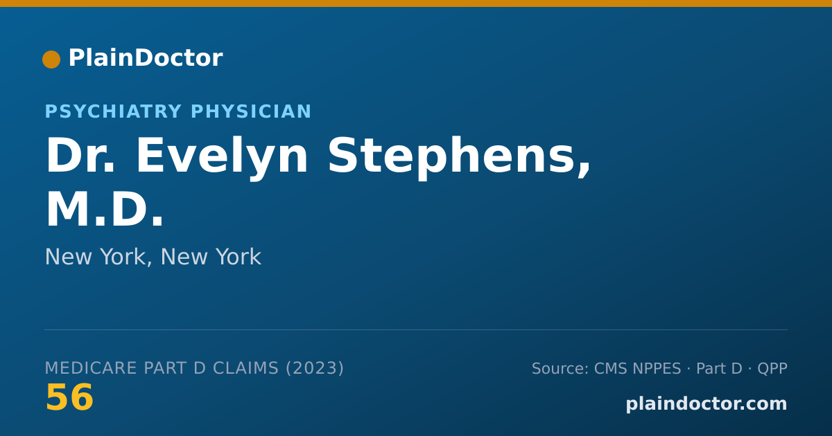 Shareable card for Evelyn Stephens, M.D. - Psychiatry Physician, New York, NY