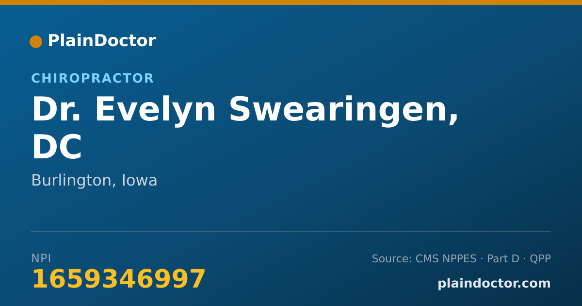 Shareable card for Evelyn Swearingen, DC - Chiropractor, Burlington, IA
