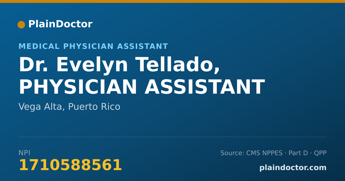 Shareable card for Evelyn Tellado, PHYSICIAN ASSISTANT - Medical Physician Assistant, Vega Alta, PR