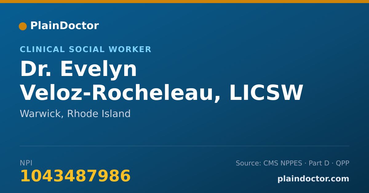 Shareable card for Evelyn Veloz-Rocheleau, LICSW - Clinical Social Worker, Warwick, RI