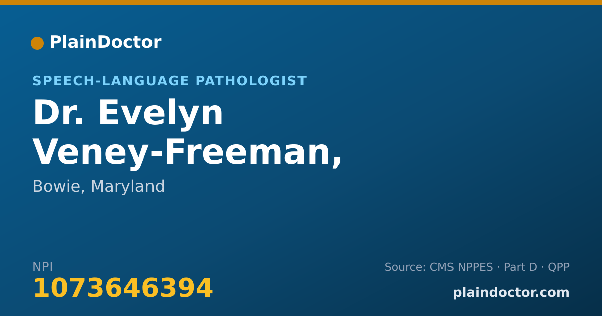 Shareable card for Evelyn Veney-Freeman, MSCCC-SLP - Speech-Language Pathologist, Bowie, MD