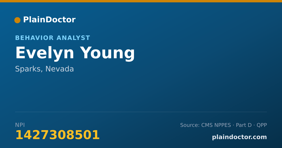 Shareable card for Evelyn Young - Behavior Analyst, Sparks, NV