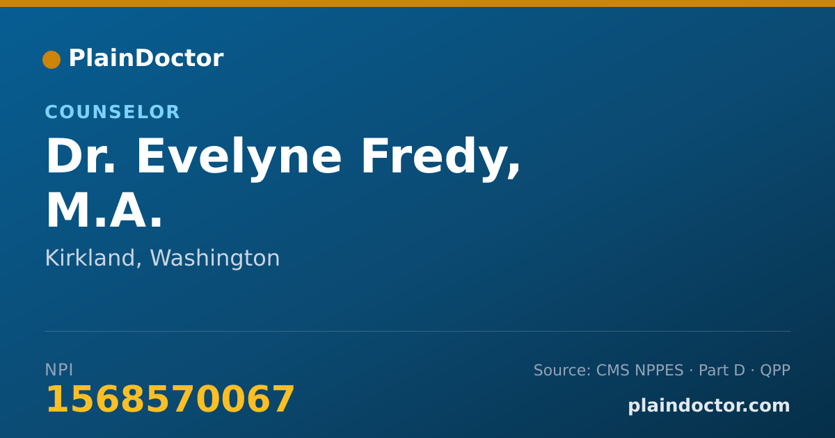 Shareable card for Evelyne Fredy, M.A. - Counselor, Kirkland, WA