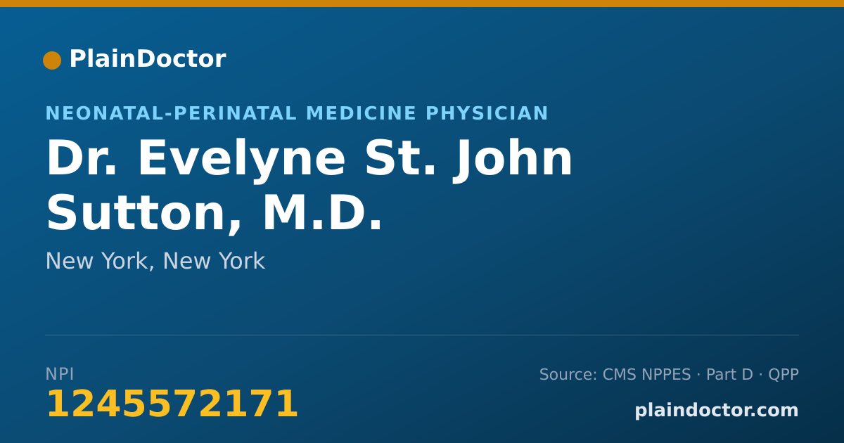 Shareable card for Evelyne St. John Sutton, M.D. - Neonatal-Perinatal Medicine Physician, New York, NY