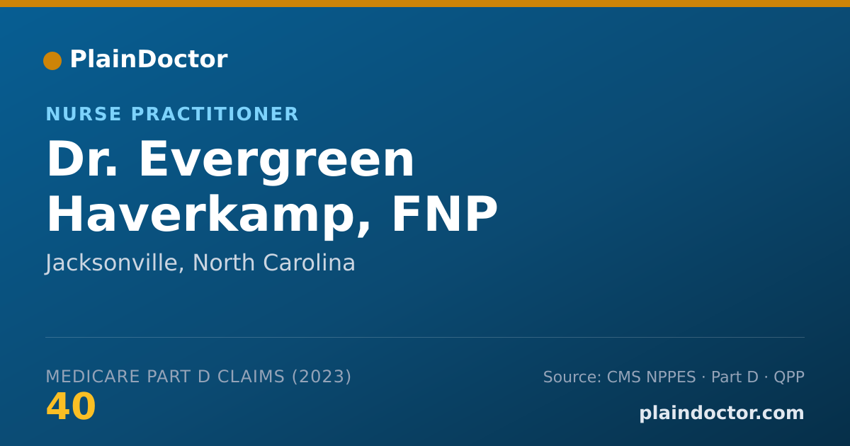 Shareable card for Evergreen Haverkamp, FNP - Nurse Practitioner, Jacksonville, NC