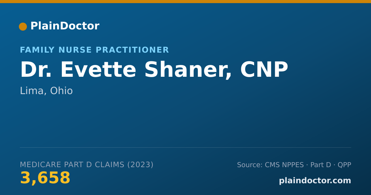 Shareable card for Evette Shaner, CNP - Family Nurse Practitioner, Lima, OH
