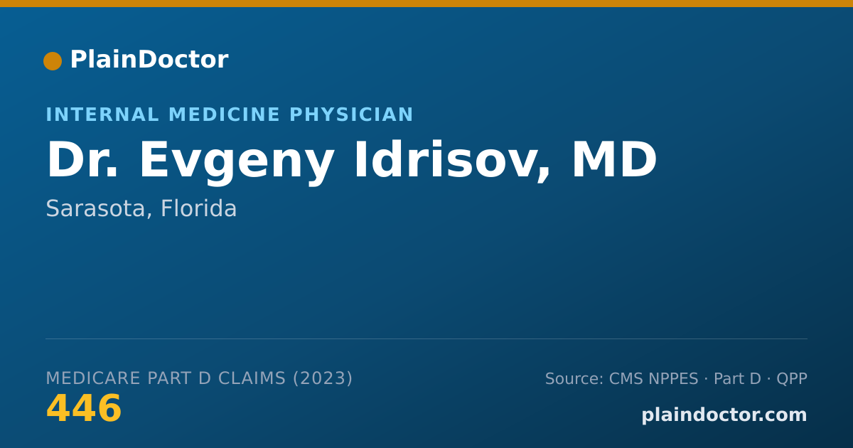 Shareable card for Evgeny Idrisov, MD - Internal Medicine Physician, Sarasota, FL