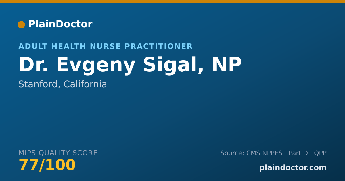 Shareable card for Evgeny Sigal, NP - Adult Health Nurse Practitioner, Stanford, CA