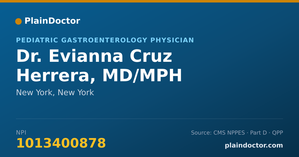 Shareable card for Evianna Cruz Herrera, MD/MPH - Pediatric Gastroenterology Physician, New York, NY