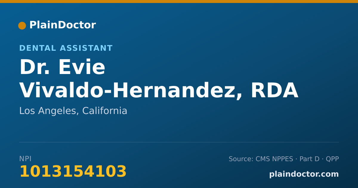 Shareable card for Evie Vivaldo-Hernandez, RDA - Dental Assistant, Los Angeles, CA
