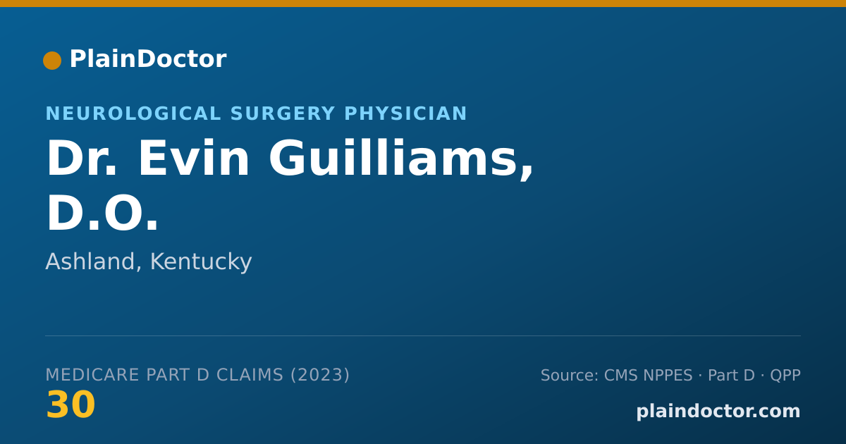 Shareable card for Evin Guilliams, D.O. - Neurological Surgery Physician, Ashland, KY