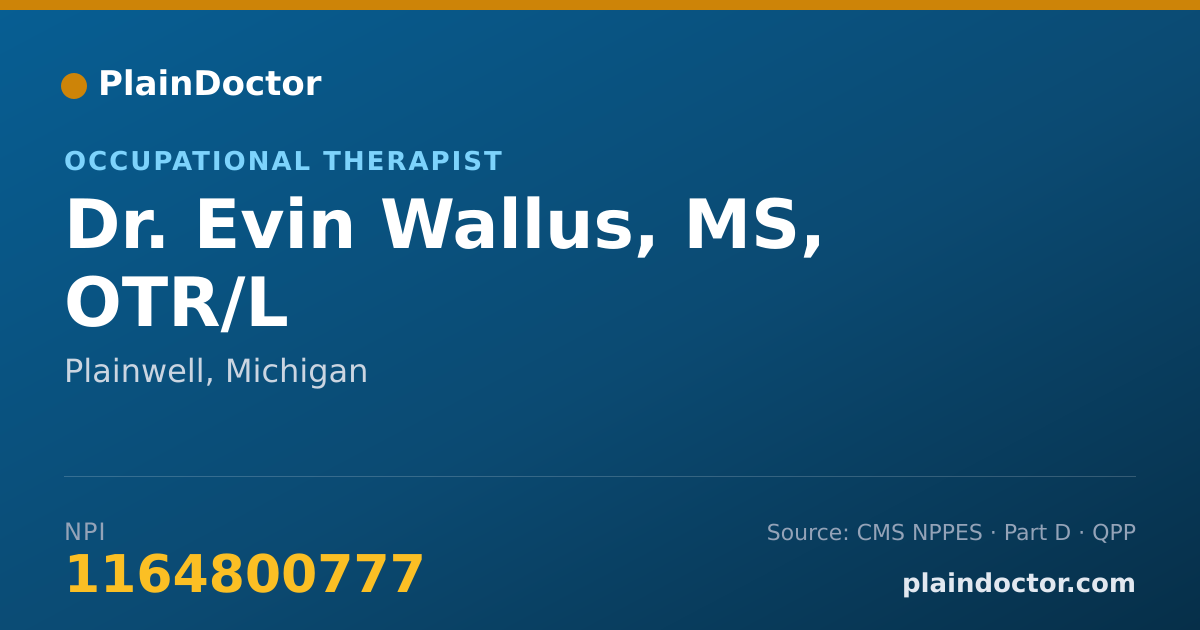 Shareable card for Evin Wallus, MS, OTR/L - Occupational Therapist, Plainwell, MI