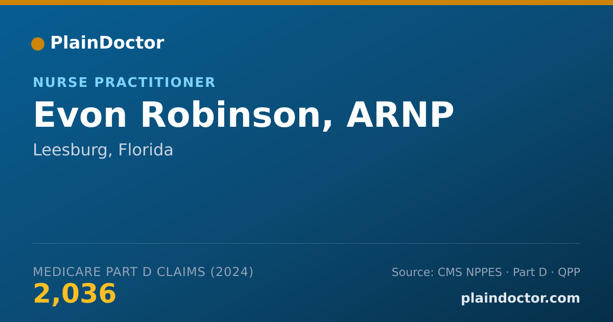 Shareable card for Evon Robinson, ARNP - Nurse Practitioner, Leesburg, FL