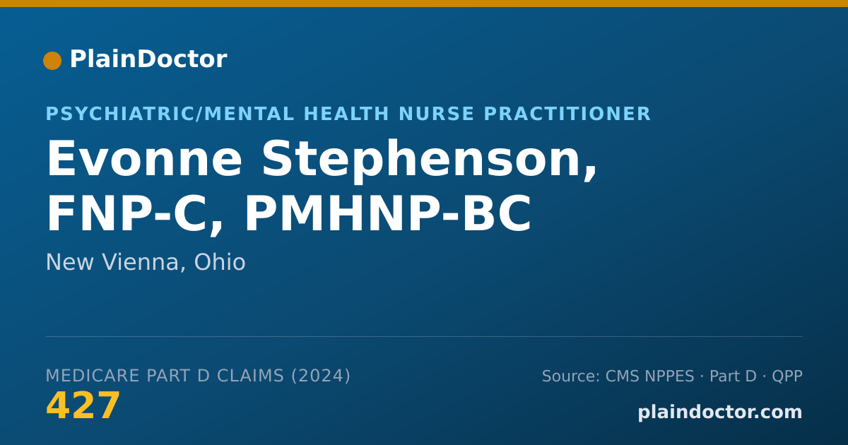 Shareable card for Evonne Stephenson, FNP-C, PMHNP-BC - Psychiatric/Mental Health Nurse Practitioner, Cincinnati, OH