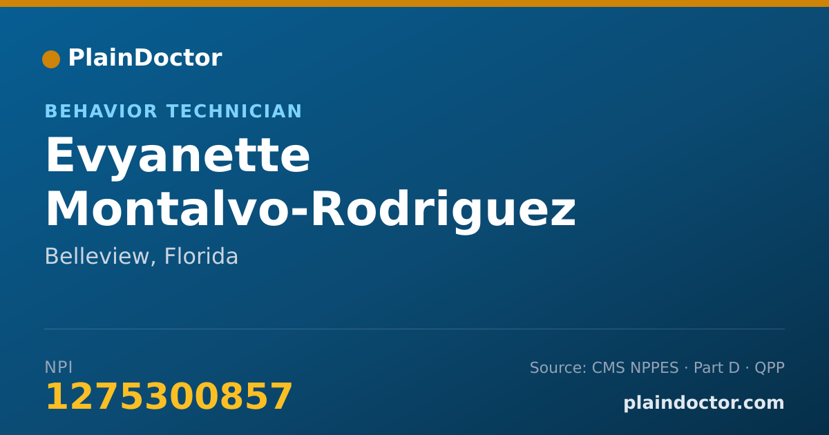 Shareable card for Evyanette Montalvo-Rodriguez - Behavior Technician, Belleview, FL