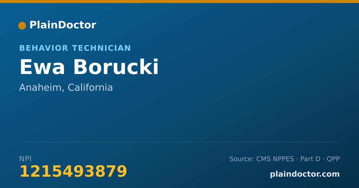 Shareable card for Ewa Borucki - Behavior Technician, Anaheim, CA