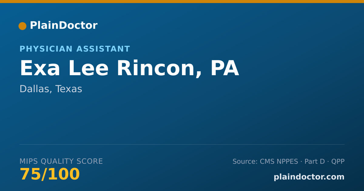 Shareable card for Exa Lee Rincon, PA - Physician Assistant, Dallas, TX