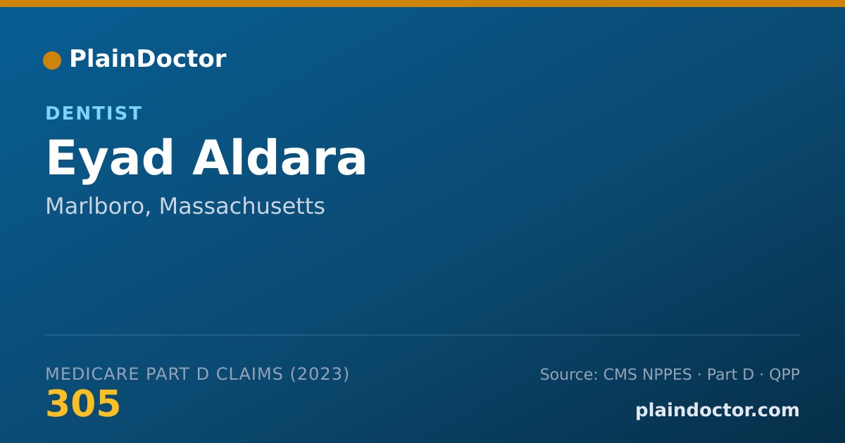 Shareable card for Eyad Aldara - Dentist, Marlboro, MA