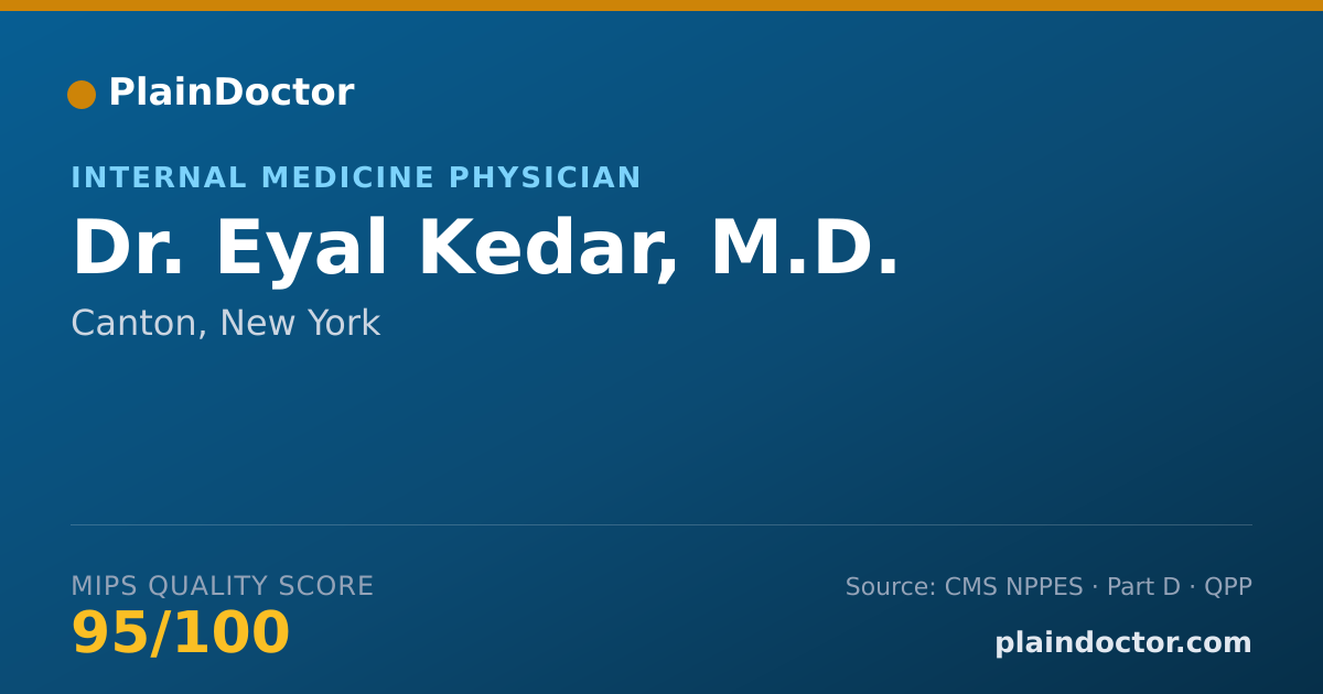 Shareable card for Eyal Kedar, M.D. - Internal Medicine Physician, Canton, NY