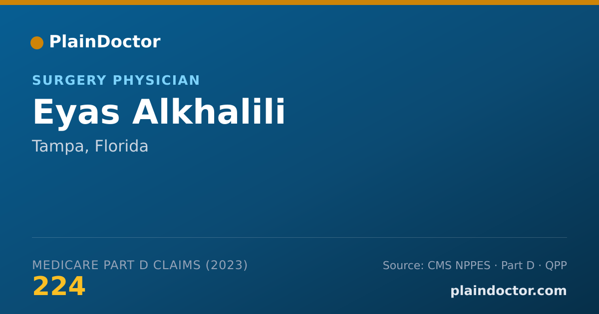 Shareable card for Eyas Alkhalili - Surgery Physician, Tampa, FL