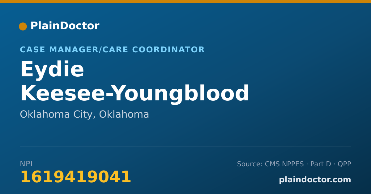Shareable card for Eydie Keesee-Youngblood - Case Manager/Care Coordinator, Oklahoma City, OK