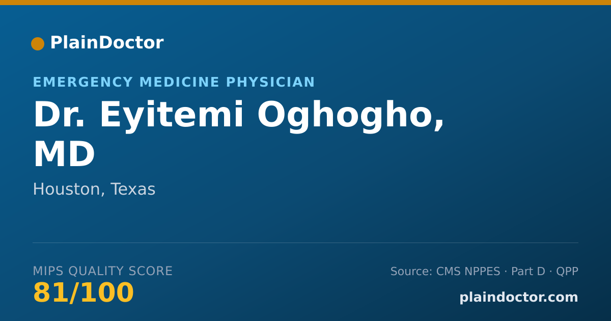 Shareable card for Eyitemi Oghogho, MD - Emergency Medicine Physician, Houston, TX