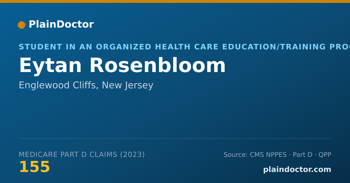 Shareable card for Eytan Rosenbloom - Student in an Organized Health Care Education/Training Program, Englewood Cliffs, NJ