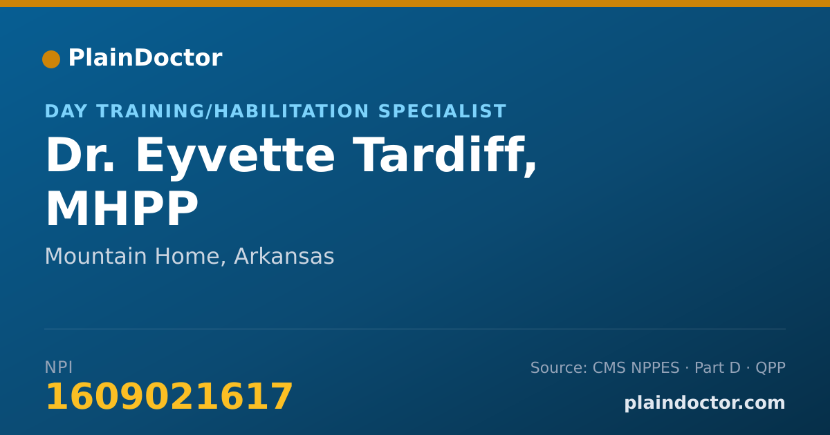Shareable card for Eyvette Tardiff, MHPP - Day Training/Habilitation Specialist, Mountain Home, AR