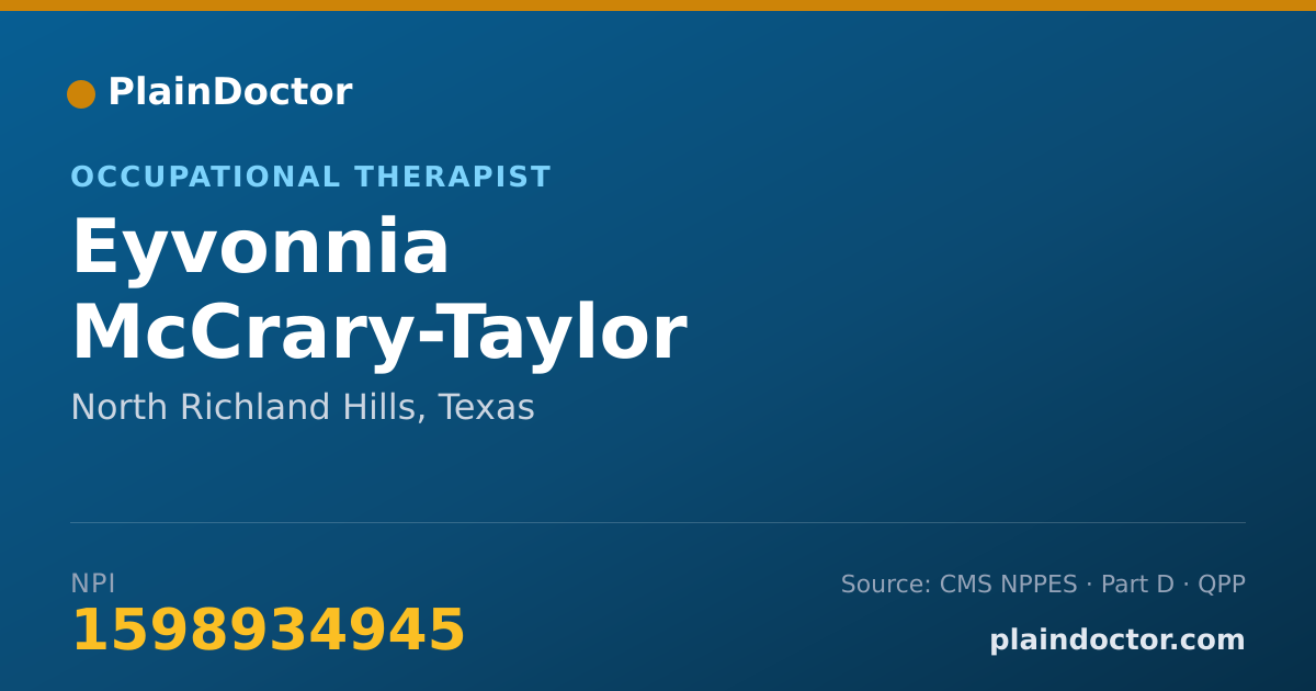 Shareable card for Eyvonnia McCrary-Taylor - Occupational Therapist, North Richland Hills, TX