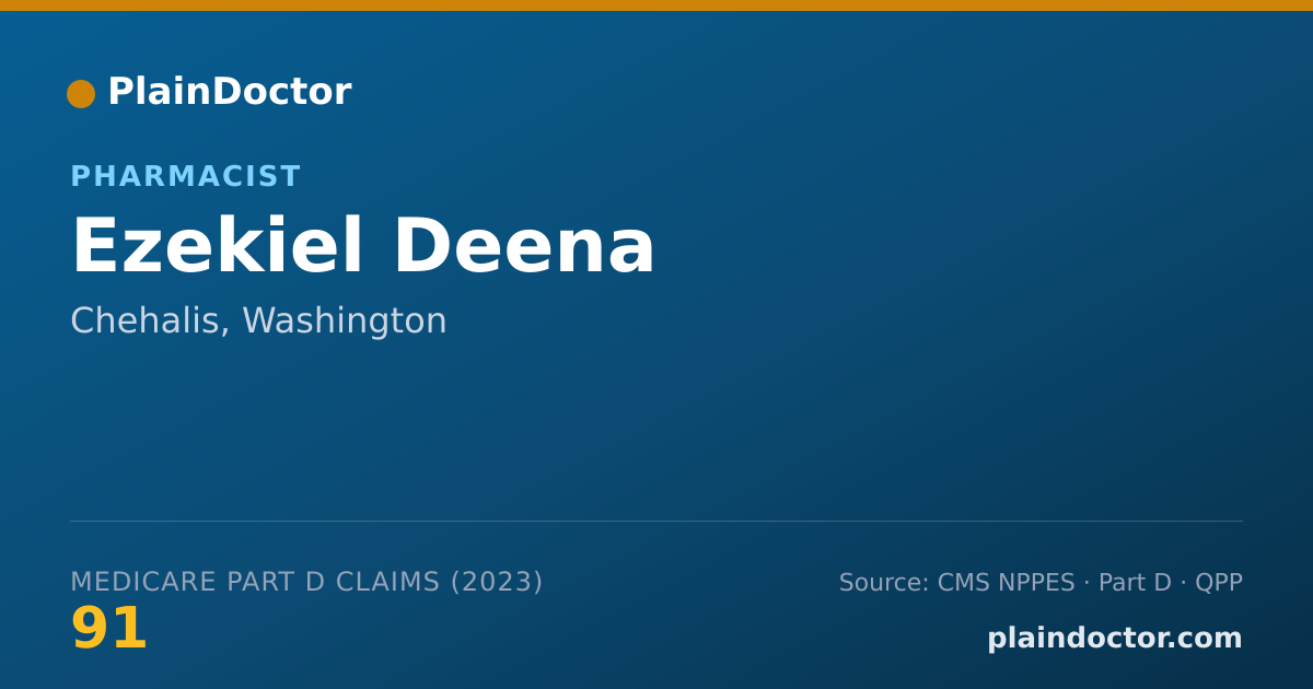 Shareable card for Ezekiel Deena - Pharmacist, Chehalis, WA