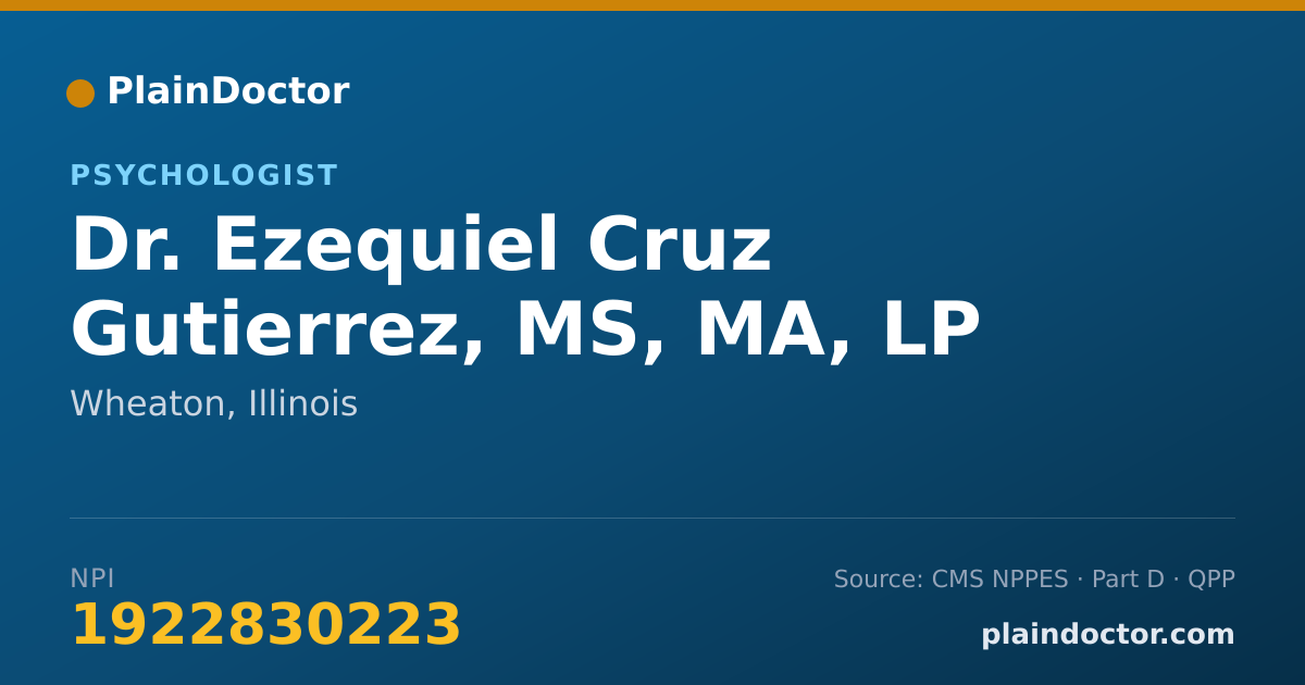 Shareable card for Ezequiel Cruz Gutierrez, MS, MA, LP - Psychologist, Wheaton, IL